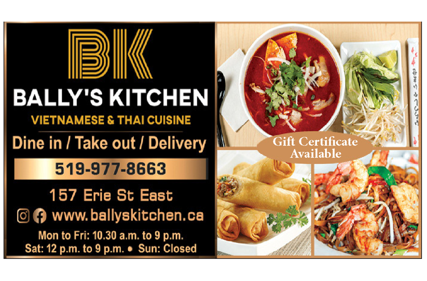 Buy your Gift Certificate from Bally’s Kitchen – Call:(519)977-8663