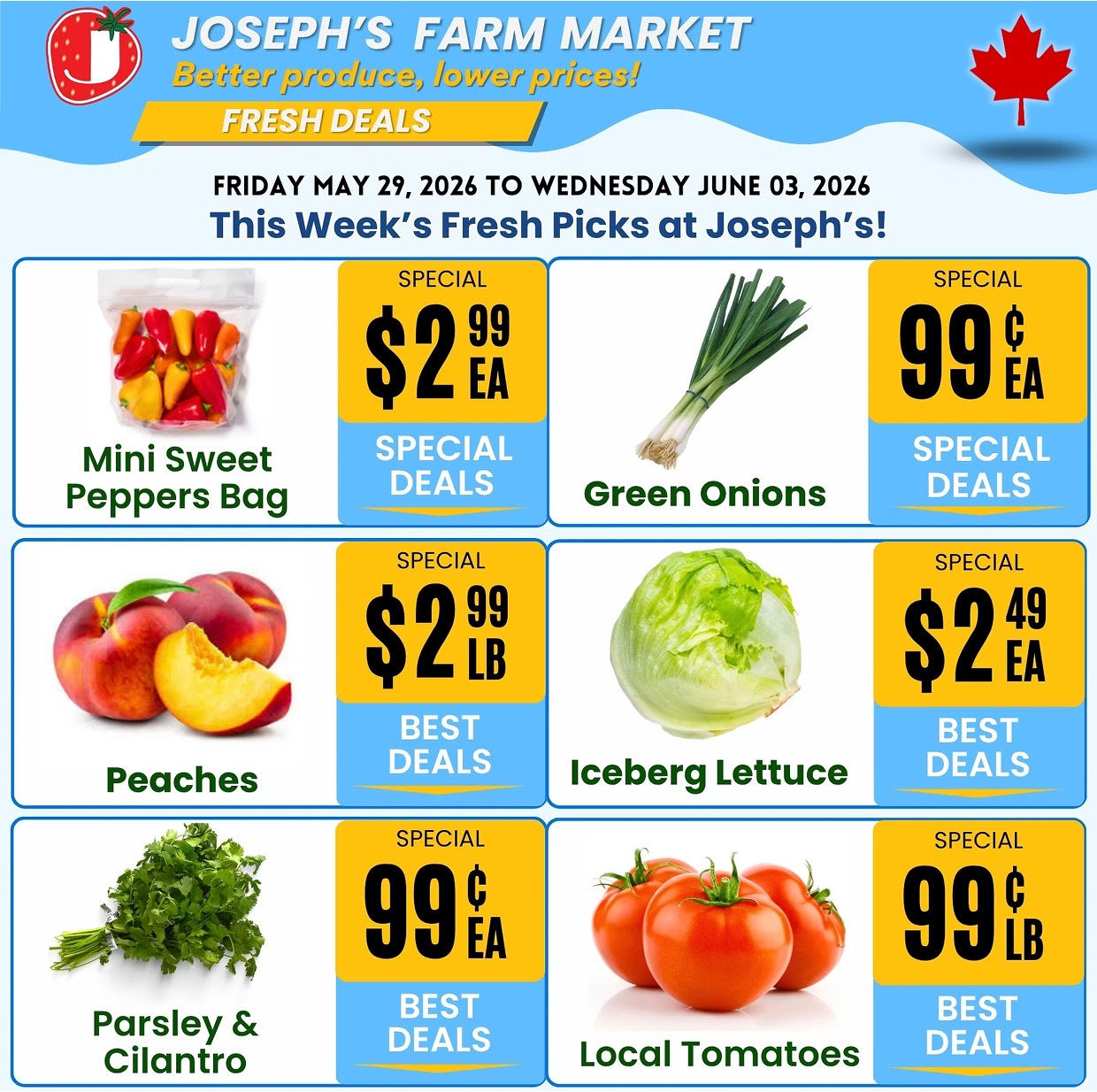 Fresh Savings at Joseph’s Farm Market – View the Latest Flyer | Friday May 29, 2026 to Wednesday June 03, 2026