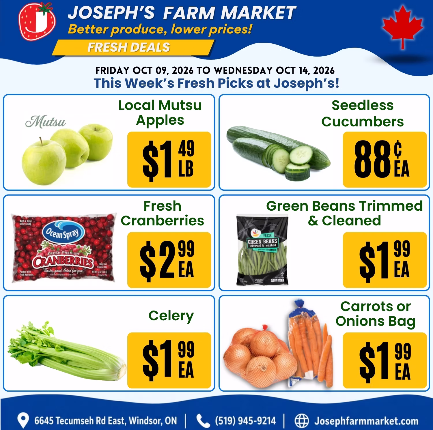 Fresh Savings at Joseph’s Farm Market – View the Latest Flyer | Friday Oct 9, 2026 to Wednesday Oct 14, 2026